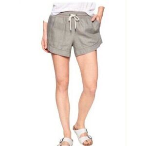 Athleta | NWT Bali Linen Short in Grey, pockets, adjustable drawstring | Sz 14